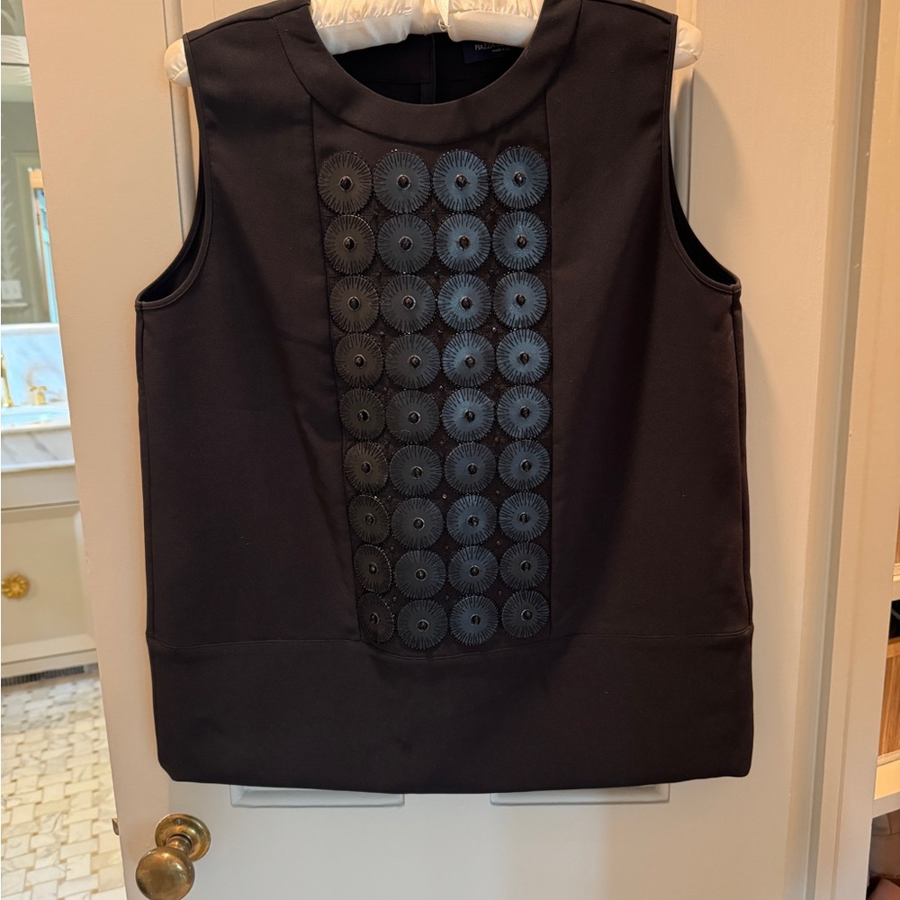Piazza Sempione Black Embellished shift Top